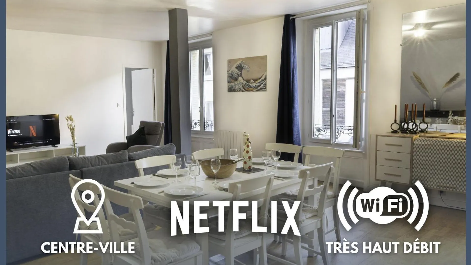 Centre-Ville ~ Wi-Fi ~ Netflix ~ T4 Le Gurval Guer